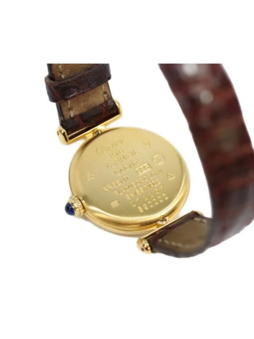 Cartier Must Colise Vermeil SM Ivory Roman Dial Quartz Leather